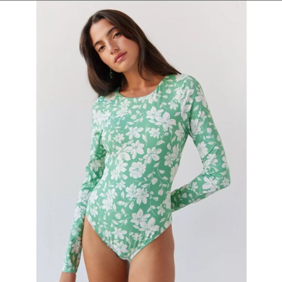 Billabong Field Day Long Sleeve Swimsuit • Floral Surf One-Piece - Picture 1 of 7